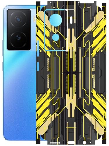Image of AtOdds - Full Body Back Screen Guard Protector Film - Lamination Wrap Skin Sticker Compatible with IQOO Z7 (5G) | Scratchproof Matte Finish (Cyber Yellow)