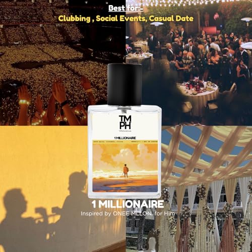 Image of TMPerfumehouse 1 Millionaire Eau De Parfum | Sweet, Spicy and Long Lasting Spray | Warm Spicy, Cinnamon, Citrus, Amber Fragrance | Men Perfume | Luxury Gift for Men | 60 ml