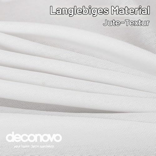 Deconovo Tischdecke Weiß 130 x 160 cm Leinenoptik Tischtuch – Ansicht 5