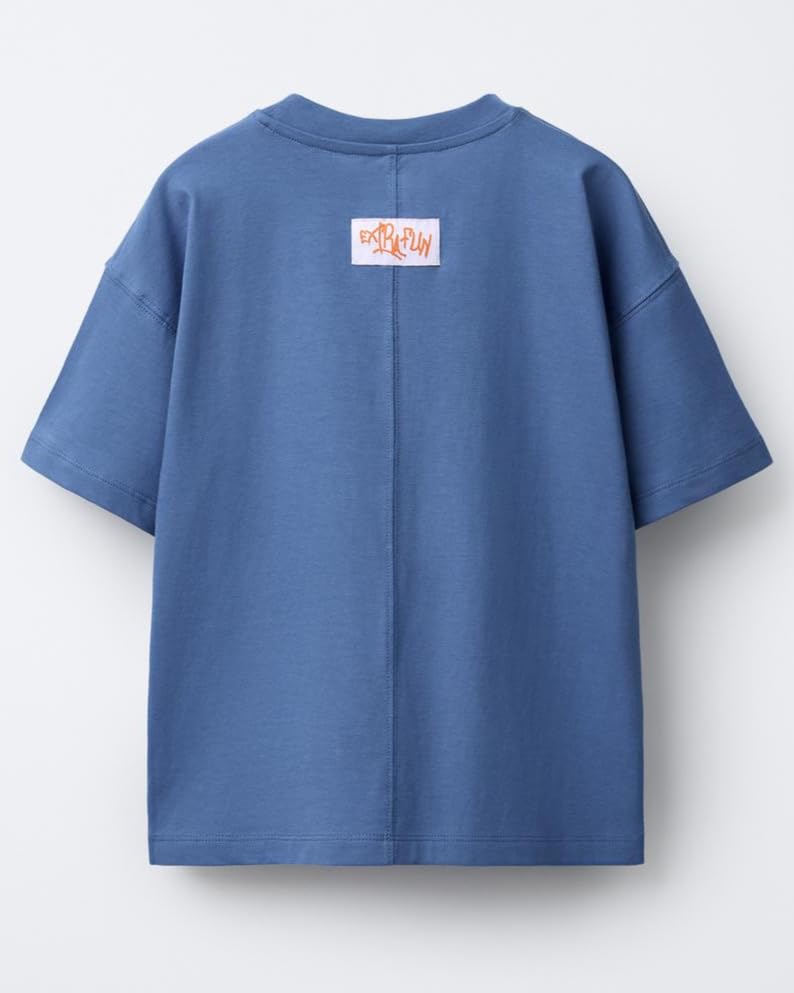 Image of Alan Jones Clothing Boys Oversized Cotton Printed T-Shirt | Round Neck, Short Sleeves, Casual Wear