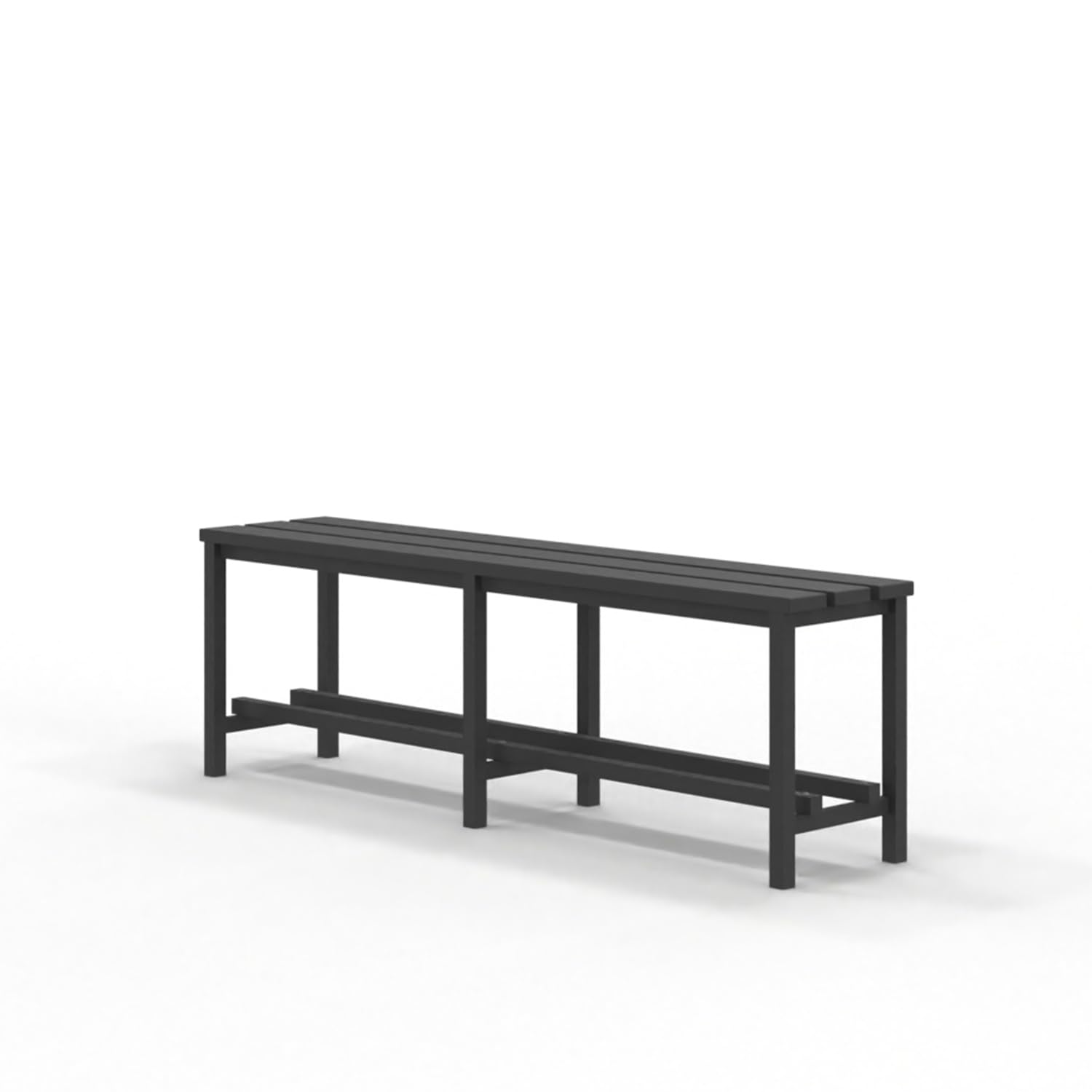 Spacio Banco Metálico Norrköping Estilo nórdico para Uso Profesional o en hogar, para vestuarios, habitación, decoración Incluso Exterior. Bancada para Personas en Acero. (1,5 Metros Negro)