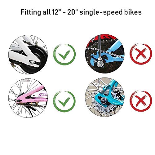 Mehome Bicycle Training Wheels Stronger Version Replacement Heavy Duty Rear With Stabilizers Mounted Kit For Children Kids Suitable For 12/14/ 16/18/ 20 Inch (White) #TOP1