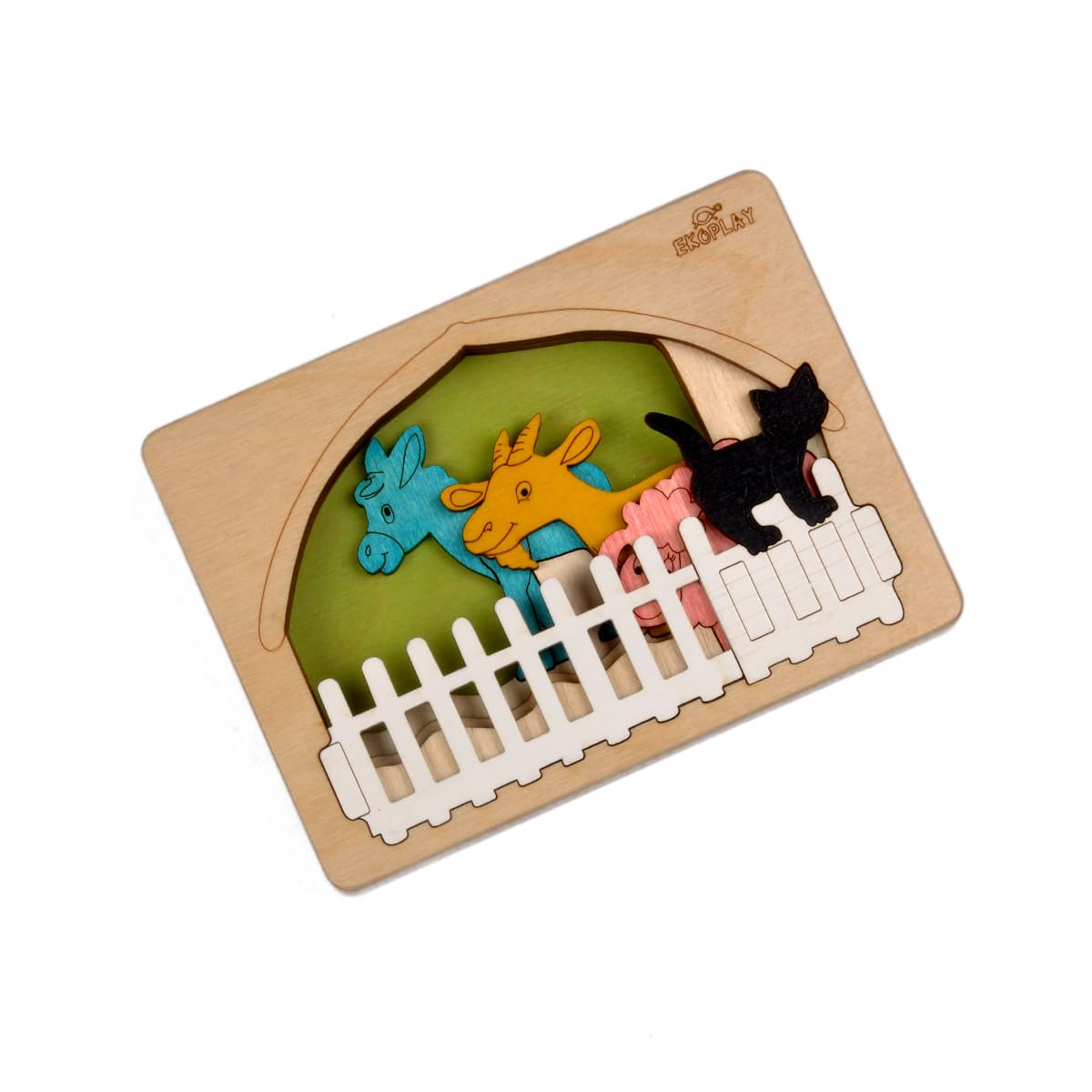 Wielowarstwowe drewniane puzzle dla dzieci, 6 sztuk, puzzle dla dzieci przed szkołą, zabawki edukacyjne, prezenty dla chłopców i dziewczynek, zestawy puzzli ze zwierzętami, zwierzęta