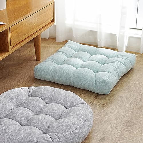 Dickes Büro-Sitzkissen, einfarbiges Esszimmer-Sitzkissen, Premium-Meditationskissen, mit Perlbaumwolle gefüllt, quadratische Stuhlpolster für Küche, Garten, Terrasse, Stuhlkissen, 52 x 52 x 10 cm, – Bild 5