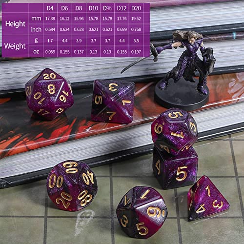 Image of CiaraQ 7pcs Polyhedral Dice Set for Dungeon and Dragons MTG Table Games