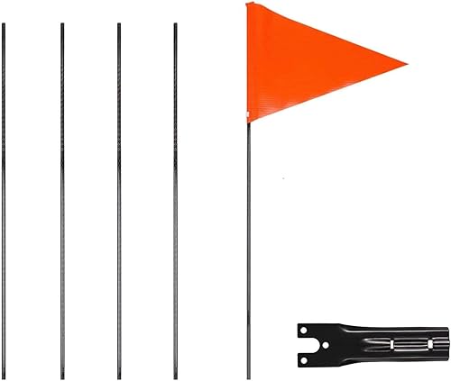 Bandera de bicicleta Poste de fibra de vidrio de altura ajustable Señal de seguridad Alta visibilidad para bicicletas eléctricas Carros de golf