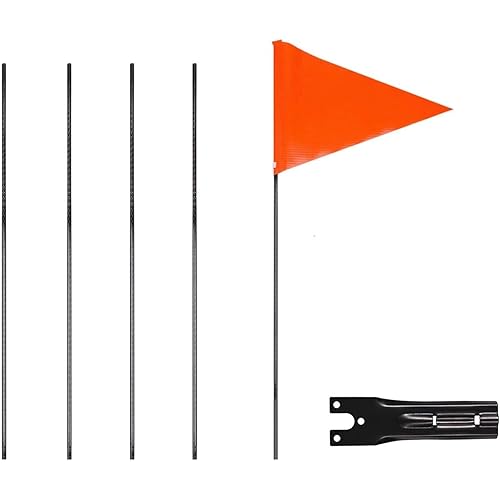 Bike flag Adjustable height fiberglass pole Safety sign High visibility for electric bikes Golf carts Bicycle Flags（Red）