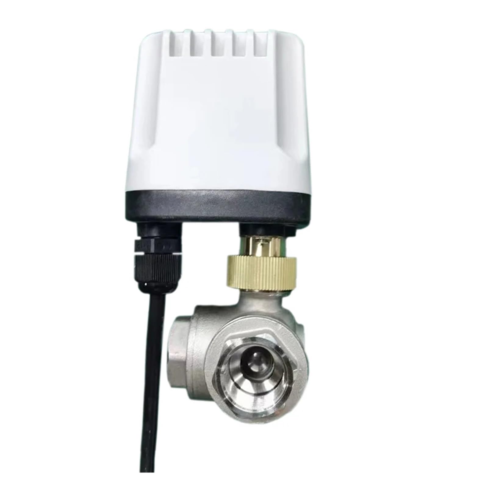 Valve motorisée Vanne à boisseau sphérique motorisée DN15 3 voies en acier inoxydable 304 IP65 220 V 12 V 24 V 3 fils 2 commandes type T(DN15,12VDC_CR02)