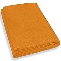Coperta Divano In Ciniglia Arancione – Trapunta Multiuso 180x130 Cm, Copriletto Decorativo Con Nappe, Morbida E Lavabile