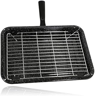 SPARES2GO Universal Small Oven Grill Pan, Rack & Detachable Handle