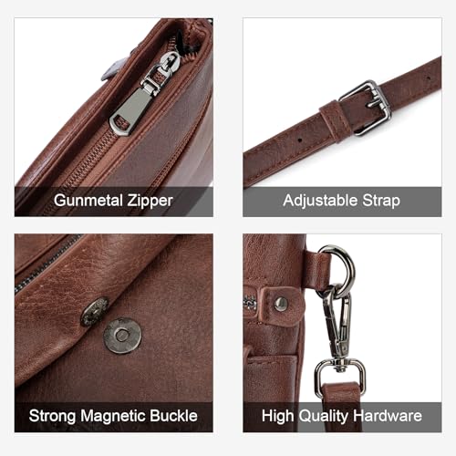 Image of Small Crossbody Purse for Women, Vegan Leather Multi Pocket Bag | Small Crossbody Bags for Women with Embossed Design, Adjustable Strap, Lightweight Travel Shoulder Bag for Daily Use and Gift