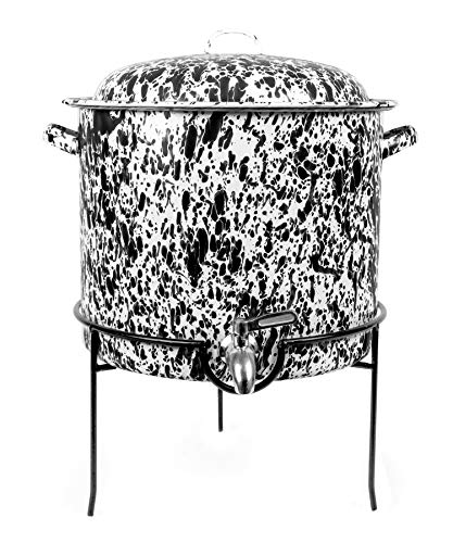 Enamelware Beverage Dispenser with Rack, 15 quart,...