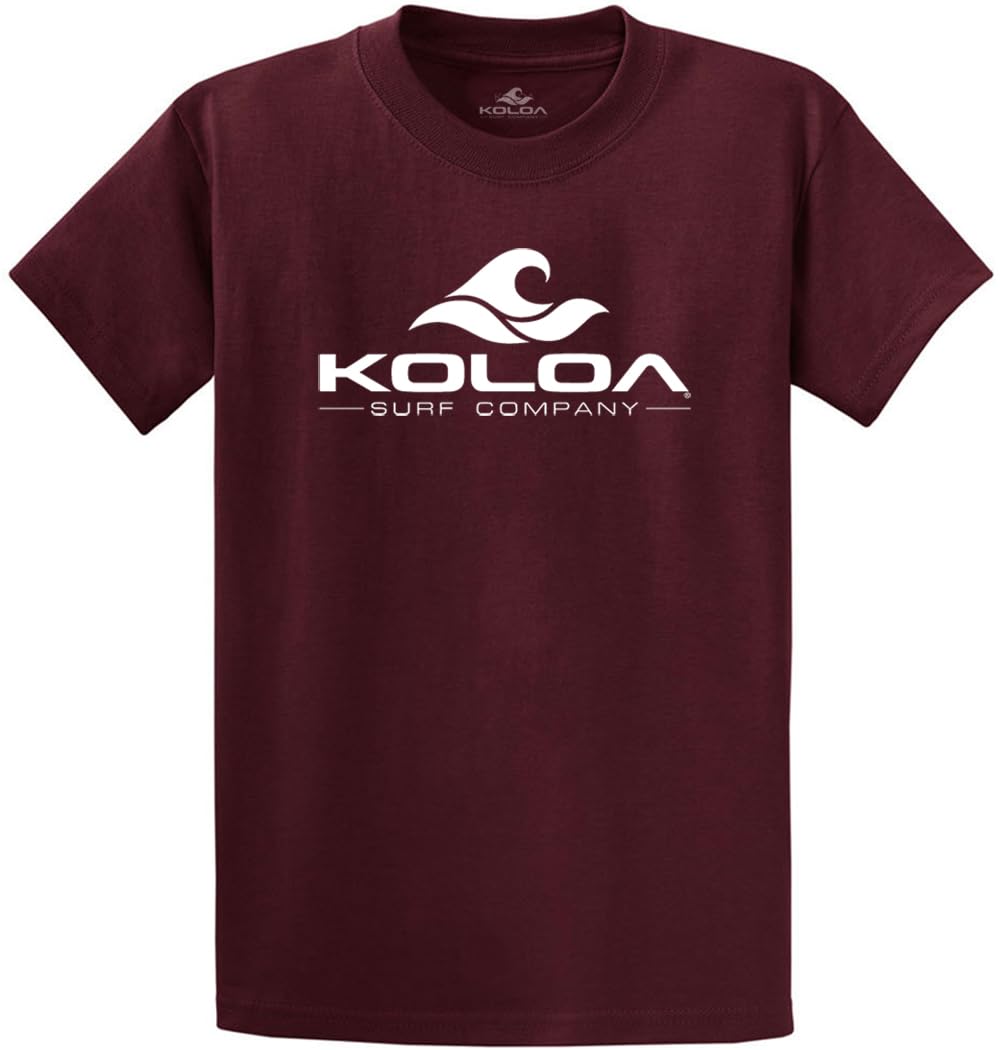 Koloa Surf Classic Wave Logo Cotton T-Shirt-Medium,Maroon/w