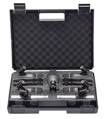 Samson DK707 7-Piece Drum Microphone Kit, Includes 4x Q72 Instrument Microphone, Q71 Kick Drum Microphone, 2x C02 Pencil Condenser Microphone