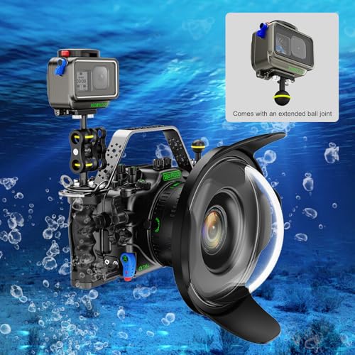 Image of 656FT /200M Underwater Housing Case for GoPro 9-13, Aluminum Alloy with Optical Glass Diving Waterproof Housing for Go Pro Hero 13 /12 /11 /10 /9, Extended Ball Joint Mount (YH-200MGOPRO)