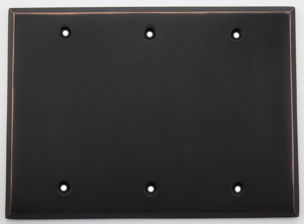 Oil Rubbed Bronze 3 Gang Blank Wall Plate