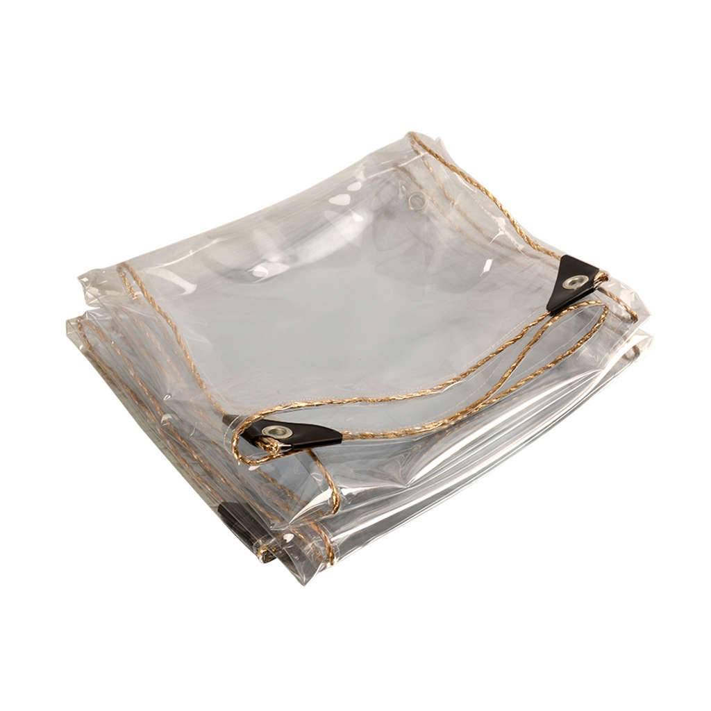 Lona de PVC transparente impermeable con ojales para protección exterior