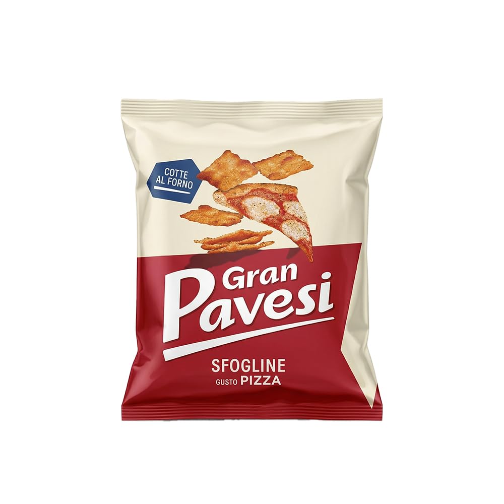 Gran Pavesi Sfogline Gusto Pizza Cotte al Forno Espositore da gr.30 x 35 Bustine | Solo 134 Kcal per Porzione
