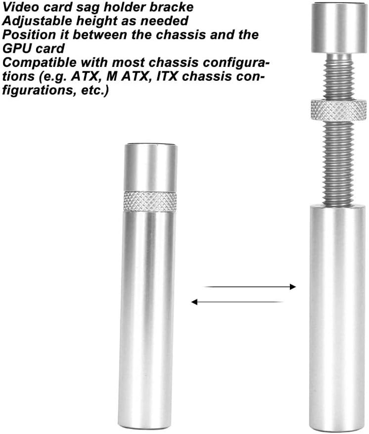 Adjustable GPU Support Bracket 74-120mm – Magnetic Base Anti-Sag Holder for Graphics Card,Universal Fit PC Case Mount with Rubberized Ends(Silver) image 5