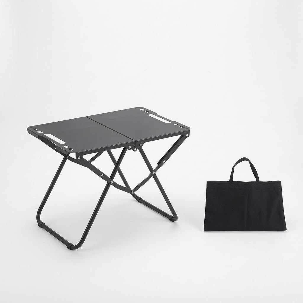 Table pliante camping noire avec sac de rangement table tactique portable