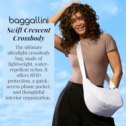Image of Baggallini Swift Crescent Crossbody Bag for Women - Lightweight 12 inchx8 inch Travel Purse Handbag