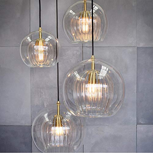 Lámpara colgante moderna de cristal E27 regulable para isla de cocina 7