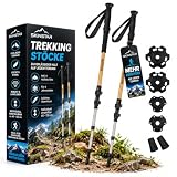 SkinStar T1 Bastoncini da Escursionismo Racchette per Trekking Racchette da Sci Bastoni Tour Sci Racchette da Sci Migrare - Simil Legno