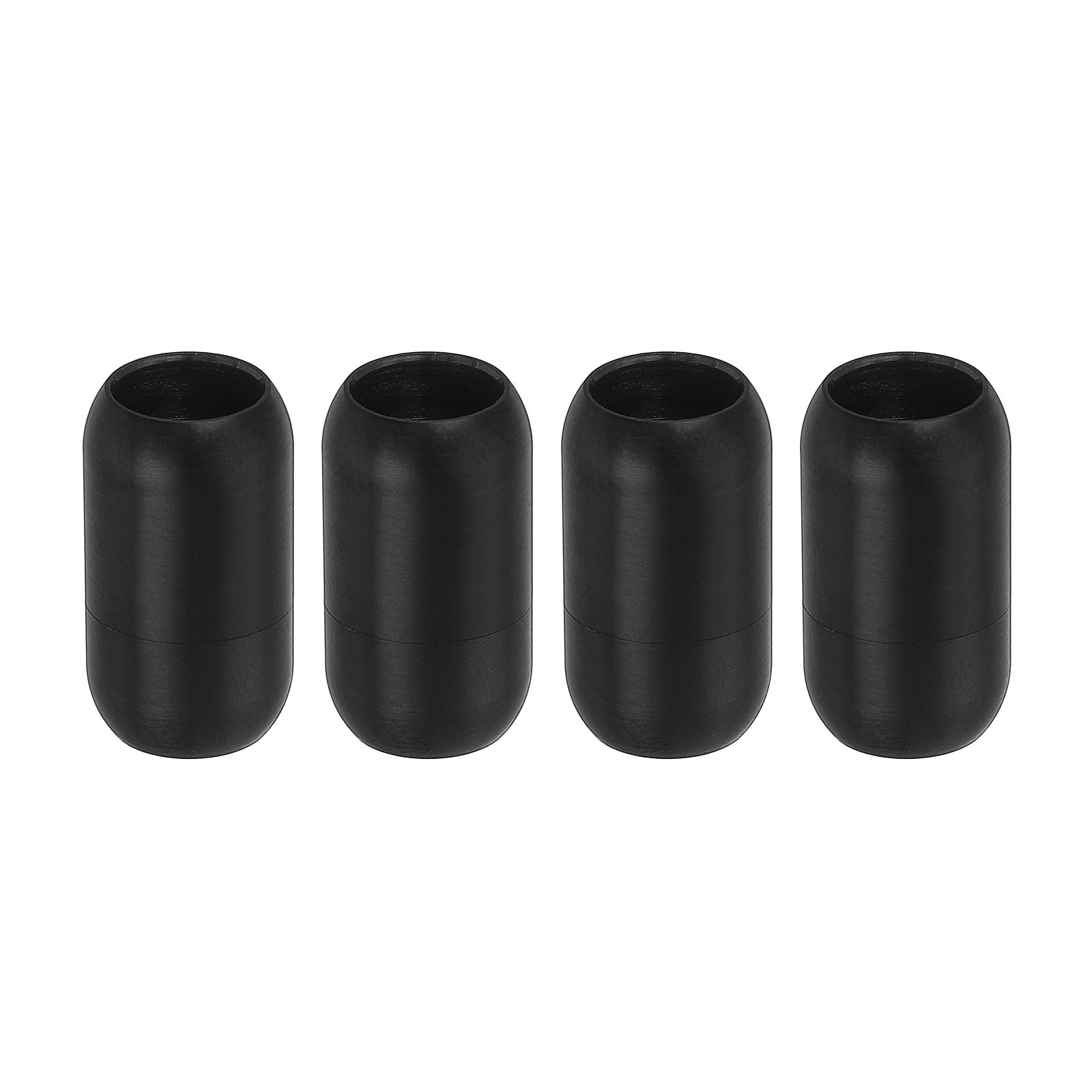 uxcell Leather Cord End Clasp, 4Pcs 8mm Hole Leather Clasps, Cord End Caps Closures Leather Cord Buckle for Making DIY Supplies Crafts, Black