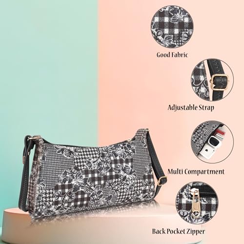 Image of DANIEL CLARK Women's Floral Print Shoulder Bag | PU Leather Sling Bag | Adjustable Strap | Lightweight Crossbody Purse for Daily Use, Travel