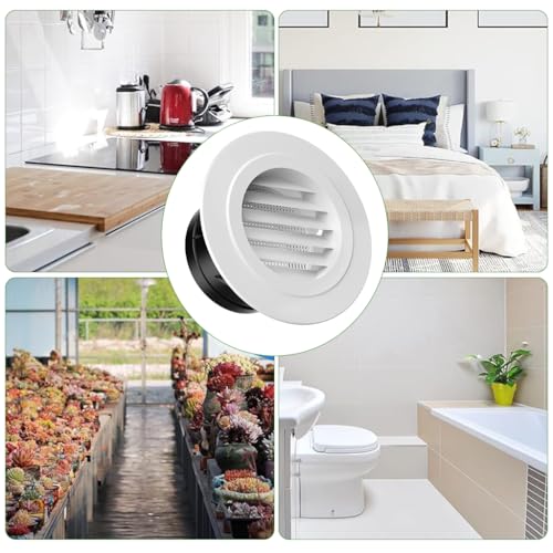 Image of HASTHIP 2.95 inch Circle Cowl Air Vent Grille Cover Ducting with Fly Screen
