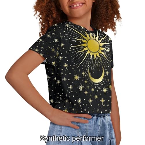 Image of 4th of July Shirt for Girls 7-8 Years US Flag Crop Tops Kids Outfit Independent Day Graphic Tee-