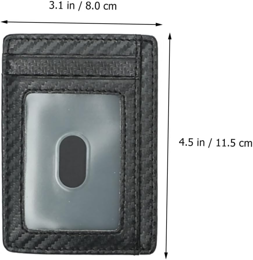 TEHAUX Men's Rfid Blocking Carbon Fiber Card Wallet, Slim Minimalist Black