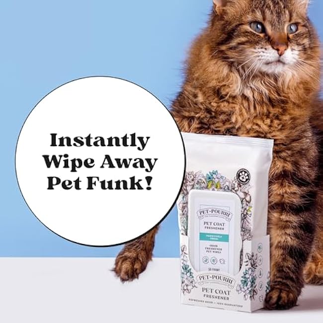 Poo-Pourri Pawsitively Fresh Deodorizing Pet Wipes ¨C Quick Cleaning Wipes for Dogs & Cats ¨C Plant Based Ingredients ¨C Vet Recommended ¨C Cleaner Odor Remover Wipes for Paw, Fur & Skin Soothing-sYdMN50Q