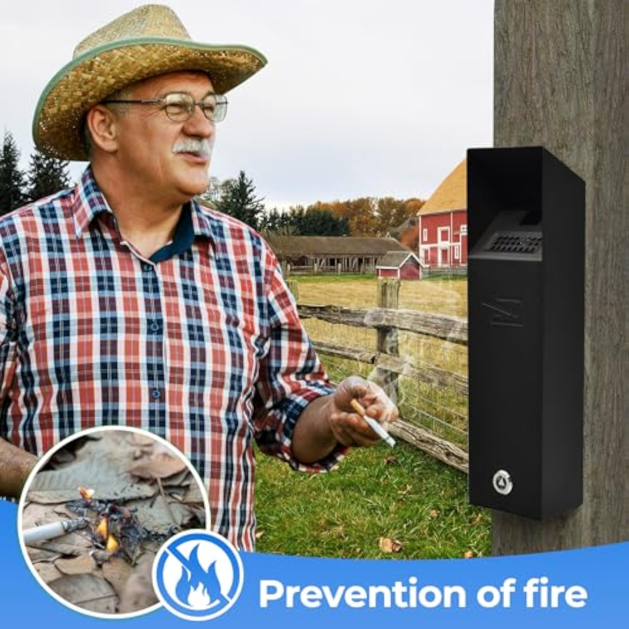 Wall Mounted Cigarette Bin, Cigarette Ashtray