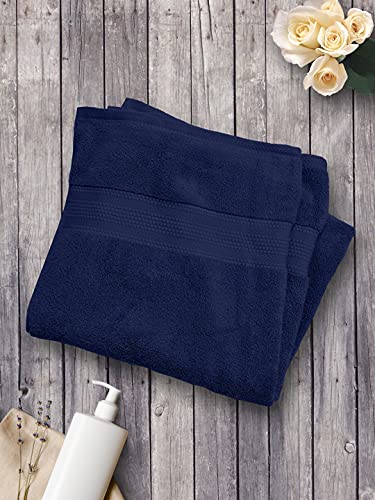 Image of Bombay Dyeing Super Ultrx Zero Twist Plain Dyed 650 GSM Cotton Bath Towel - Ultrx (Navy)
