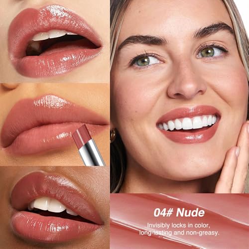 Image of Honey Nude & Nude Honey Tinted Lip Balm for Women, Hydrating Lip Oil Stick Lip Gloss Lipstick for Mature Skin, Sheer Moisturizing Lip Tint Balm with Natural Shine, Vegan & Cruelty-Free