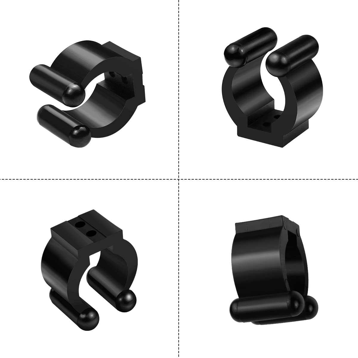 Rustark ビリヤードキュークリップ 釣り竿クリップホルダー 釣り竿 ビリヤード スヌーカー 交換用キュークリップ ブラック ネジ詰め合わせキット 64個 | 30個 ブラック ビリヤード キュークリップ 釣り竿クリップ