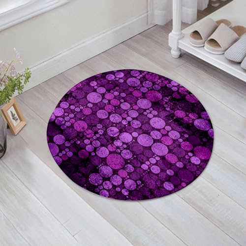 EMFSLA Tapis De Bain Antidérapant,Tapis Moelleux en Microfibre,Violet Aubergine et Lilas,Absorbant l'eau,Lavable en Machine,60x60 CM