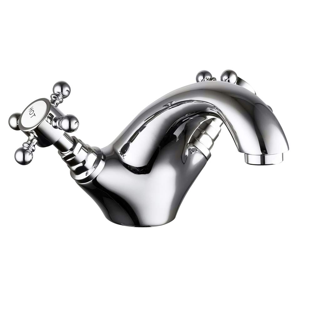 NRG Traditional Bathroom Basin Sink Mixer Tap Chrome Vintage Cloakroom Faucet