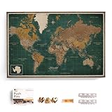 Matériau robuste : nous utilisons un tissu en coton qui résiste aux dommages mécaniques afin de garantir que votre décoration murale de carte du monde dure longtemps.