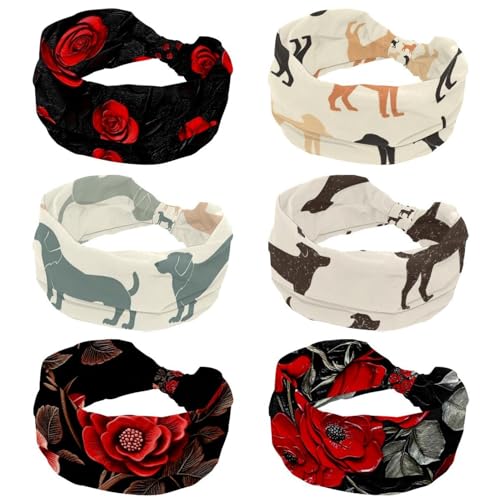Bandeaux larges noués pour femme : lot de 6 accessoires cheveux antidérapants et confortables