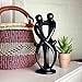 Global Crafts - Hand Carved Soapstone Family Sculpture - 10-Inch Black Figurine, 2 Parents 2 Children