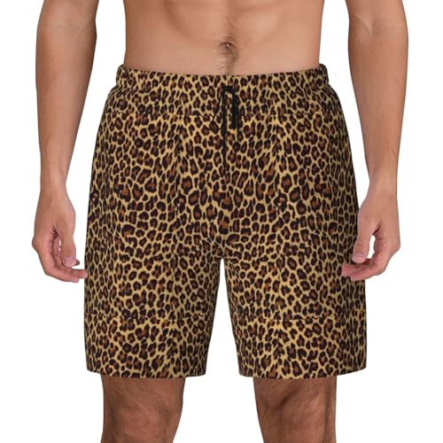 Short de bain homme motif léopard sauvage pour la plage
