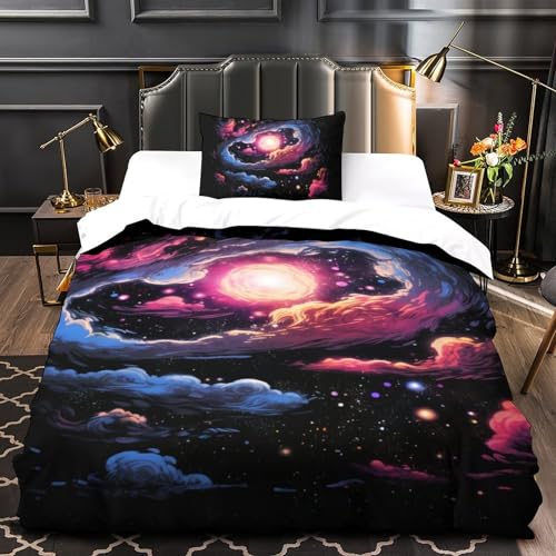 Parure de lit galaxie avec impression 3D et fermeture éclair invisible - 4