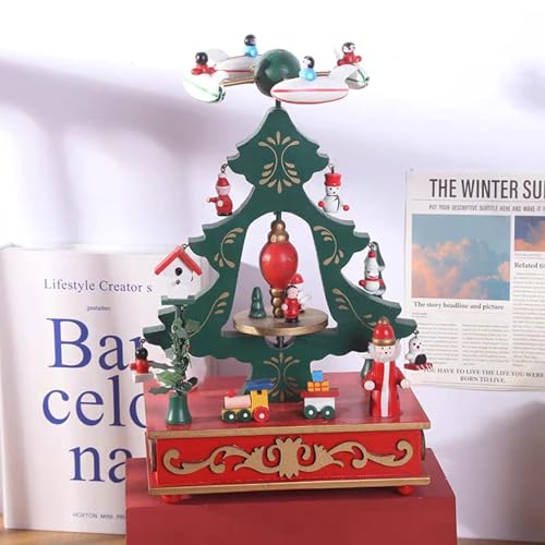 Caixa Musical Natalina, com Árvore de Natal com Enfeites p/Decorar, 26 cm de Altura, Decoração de Na