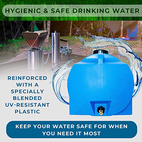 Portable Water Tank, Plastic Handle & Hose Spigot, 35 Gallon, Blue - Heavy-Duty Beverage and Hydration Dispenser for Outdoor and Camping Trip
