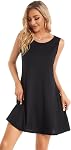 ADOREJOY Women Summer Dress Sleeveless Casual Swing Loose Tank Beach Sundress with Pocket