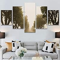 SIGNWIN 5 Panel Canvas Wall Art Modern Art Dramatic Forest Multicolor Photography Romantics Scenic for Home Decorations Ready to Hang - 60