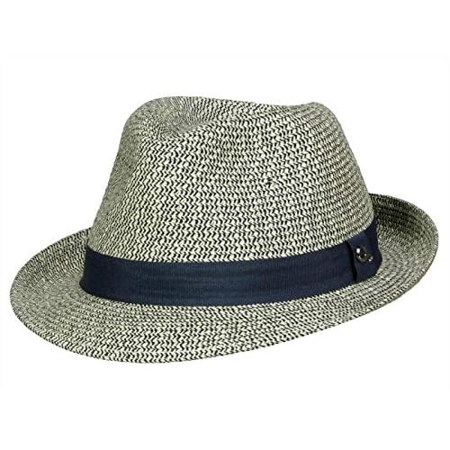 Göttmann Onyx Trilby Hut aus Papierstroh - Blau (50) - 61 cm