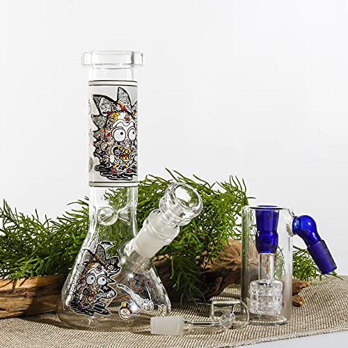 REANICE Mini Bongs Glasbong Luminous Wasserpfeife kleine hookah Beaker Bongs 14.5mm Bowl H?he 21CM – Bild 8